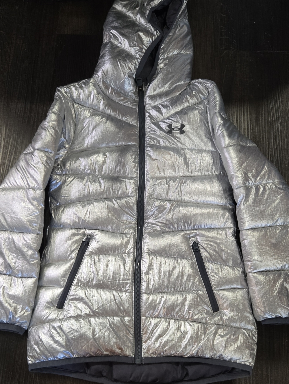 Under Armour Women's Silver Hooded Puffer Jacket